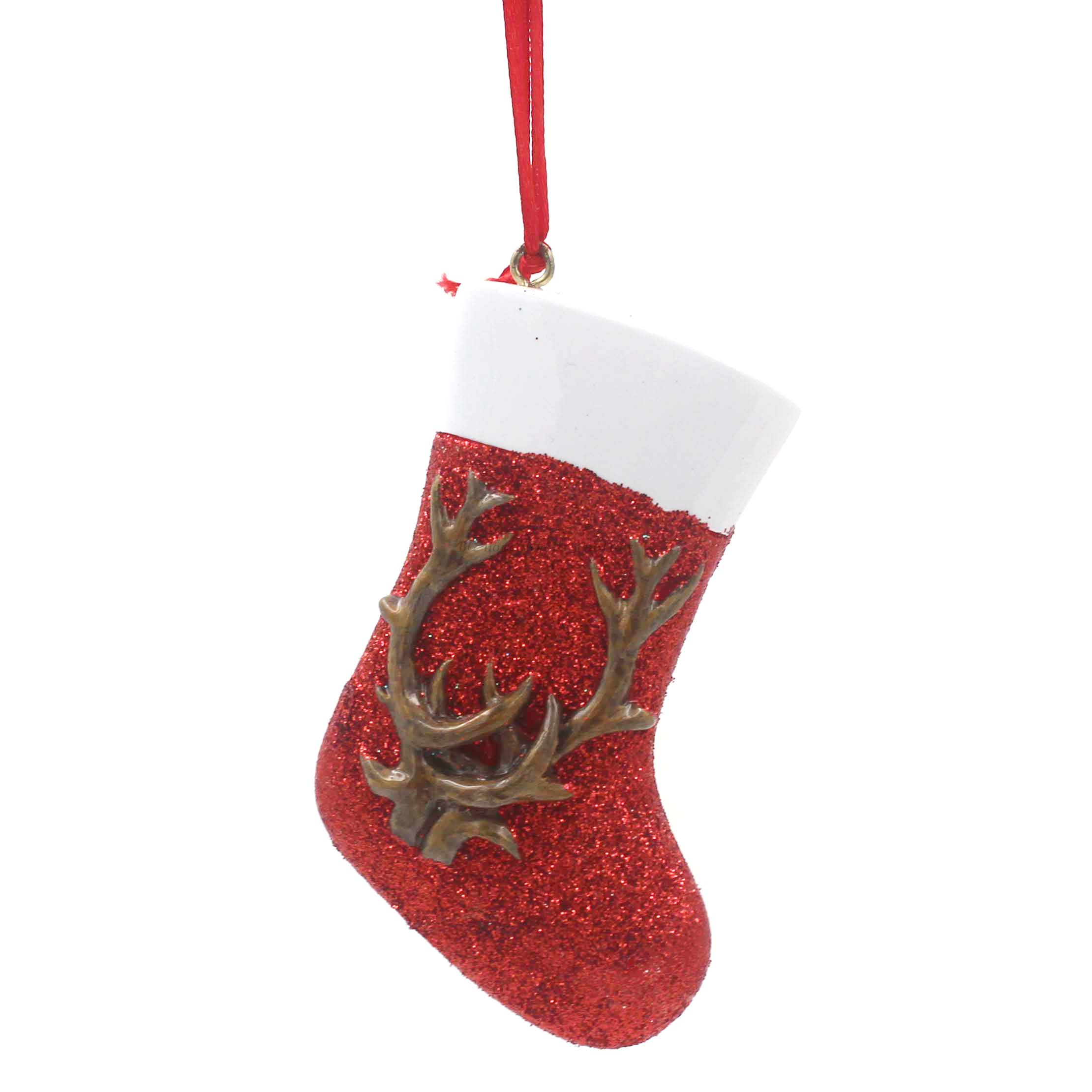 Antler With Sock Ornament Personalized Christmas Tree Ornament