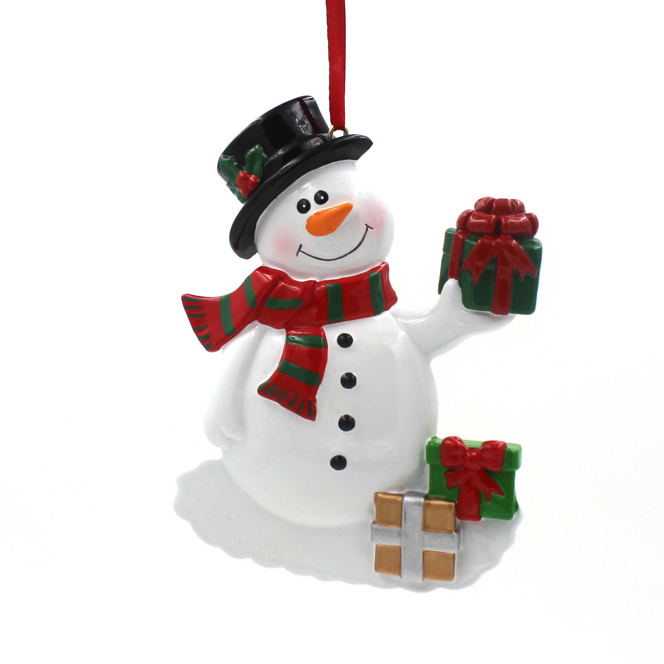 Snowman With Gifts Ornament Personalized Christmas Tree Ornament