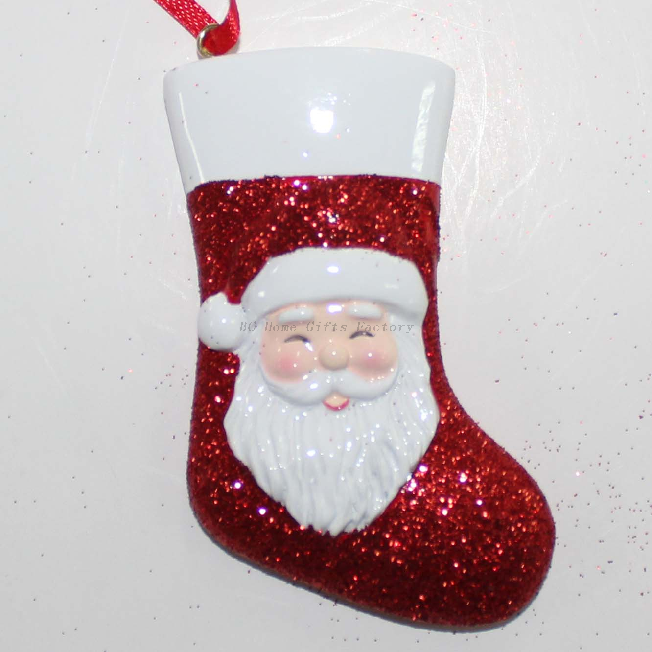 Santa Claus With Sock Ornament Personalized Christmas Tree Ornament
