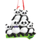 Panda Family Of 6 Personalized Christmas Tree Ornament
