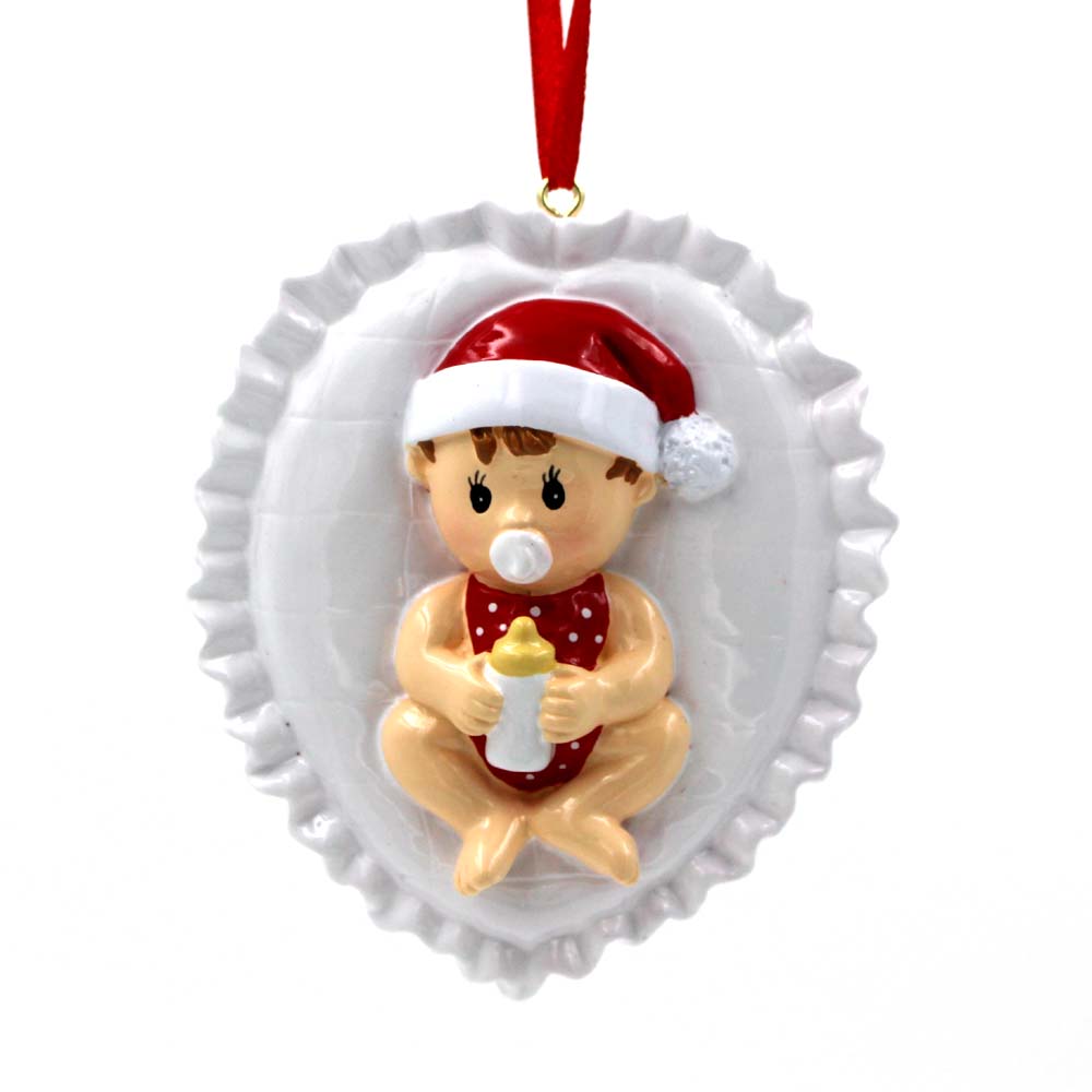 Baby With Blanket Ornament Personalized Christmas Tree Ornament