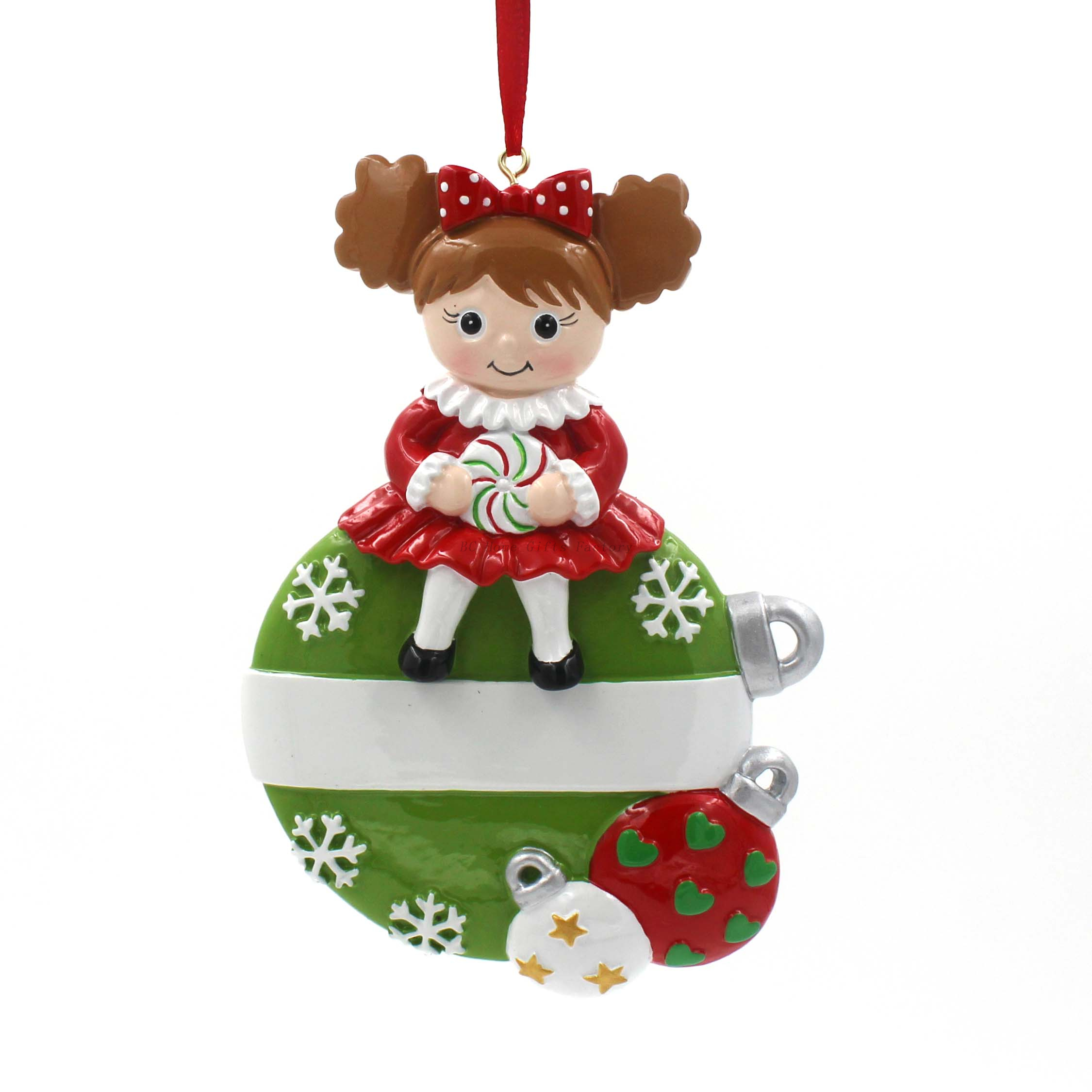 Christmas Ball With Girl Ornament Personalized Christmas Tree Ornament