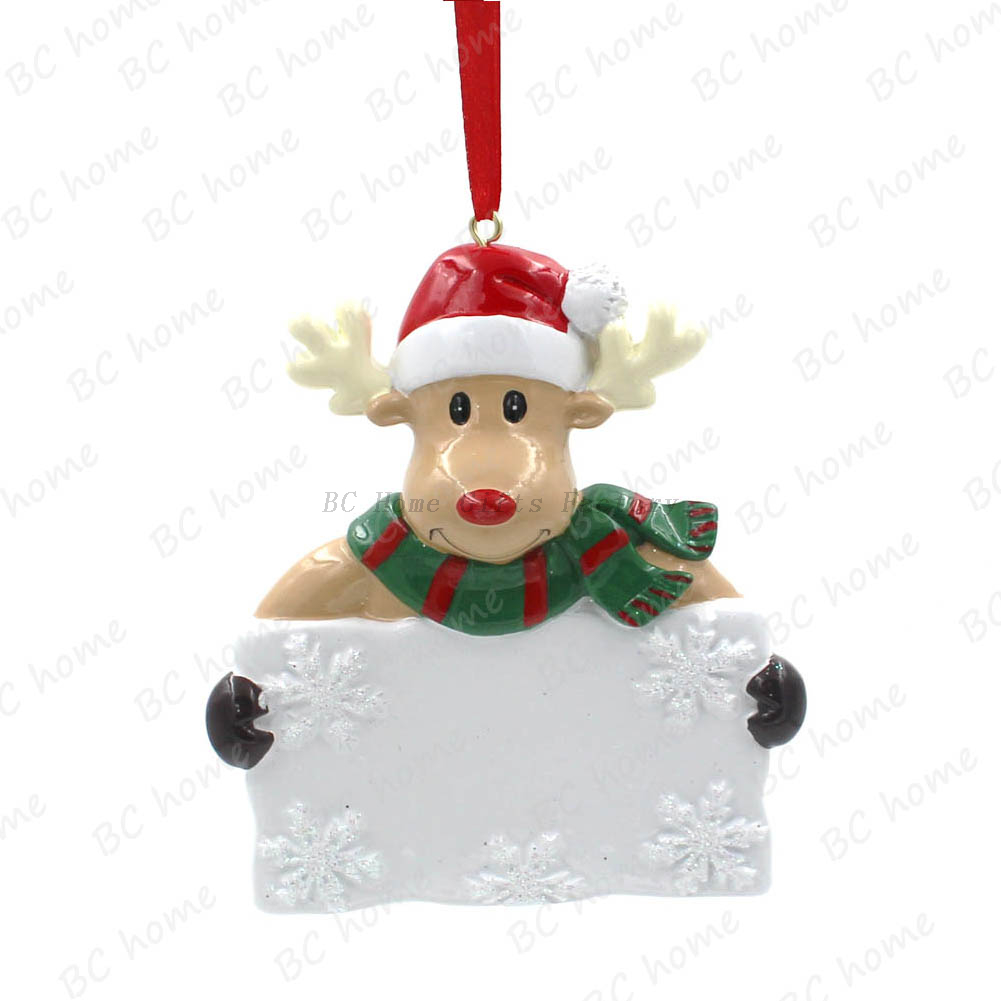 Reindeer Hold Board Ornament Personalized Christmas Tree Ornament