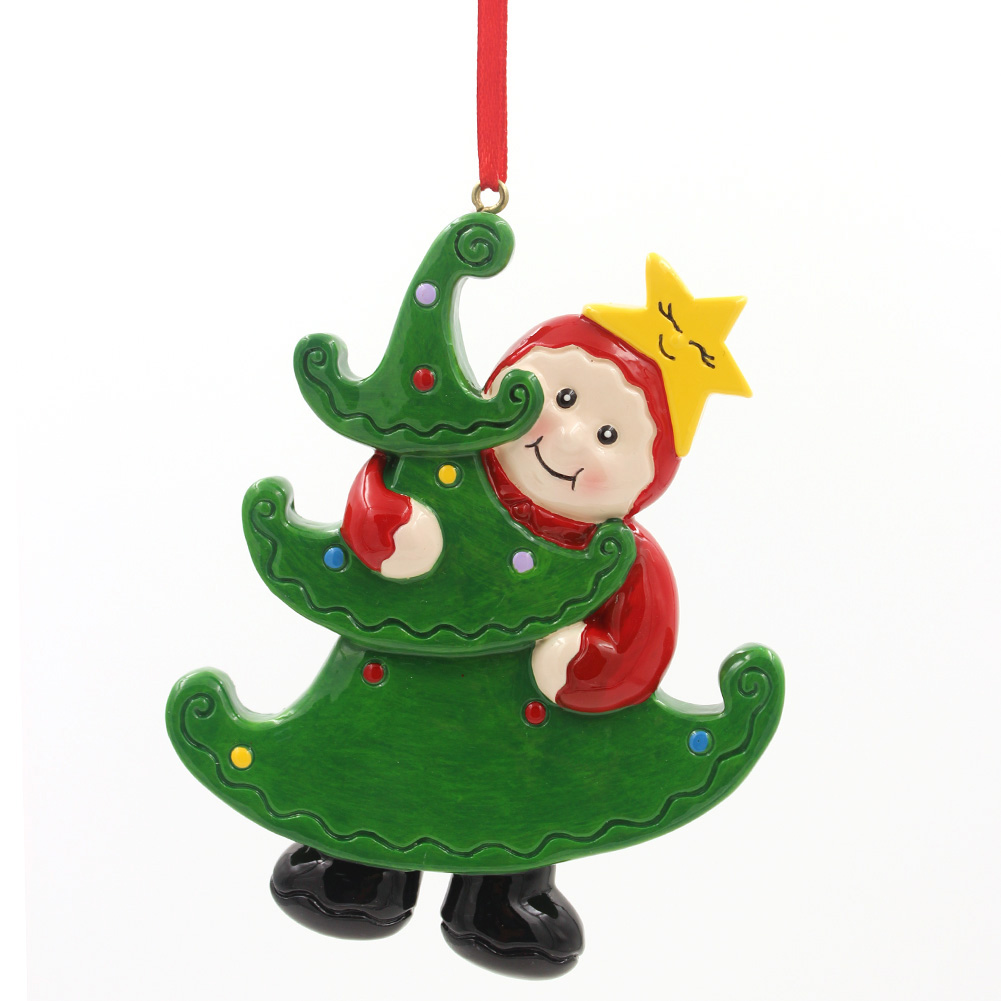 Snowman With Christmas Tree Ornament Personalized Christmas Tree Ornament