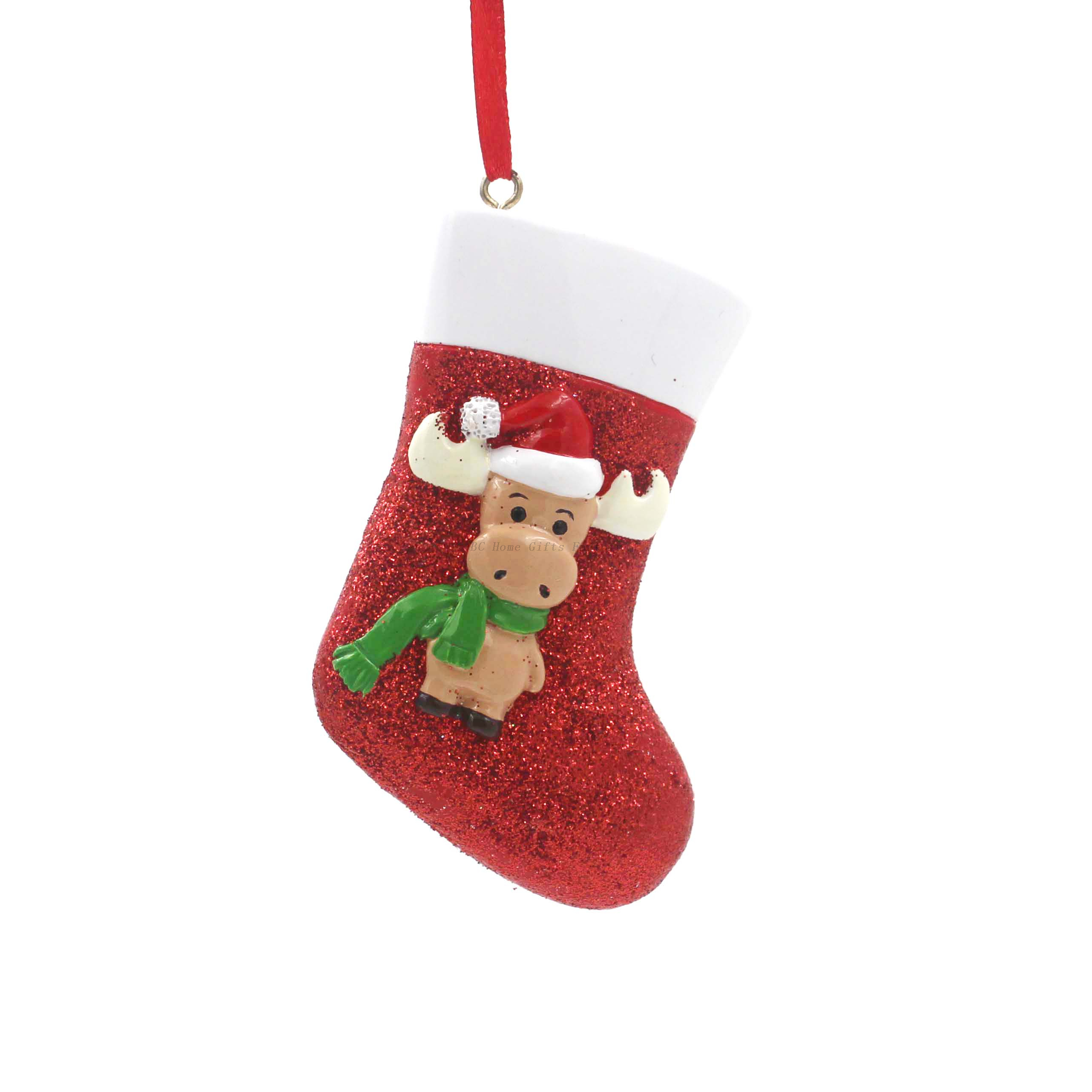 Deer With Sock Ornament Personalized Christmas Tree Ornament