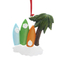 Aquaplane With Palm Tree Family Of 6 Personalized Christmas Tree Ornament 