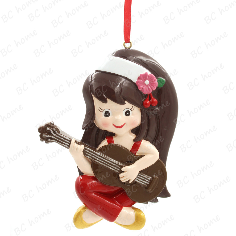 Guitar Girl Ornament Personalized Christmas Tree Ornament