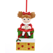 Girl With Gifts Ornament Personalized Christmas Ornament