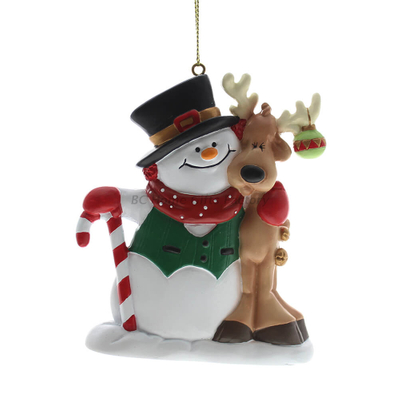 Personlized 3D Snow Man and Reindeer Ornament