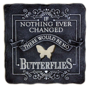 Handmade Polyresin Garden Butterflly Square Stepping Stone