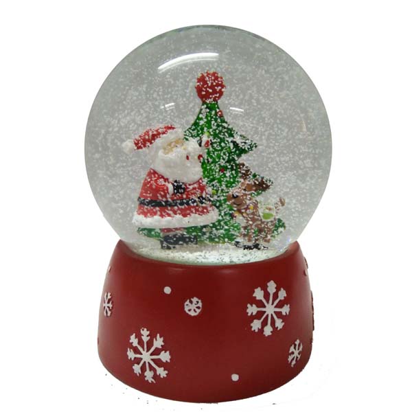 Christmas snow globe with snow