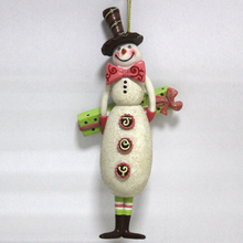 Resin Snowman Gentleman Christmas tree ornament